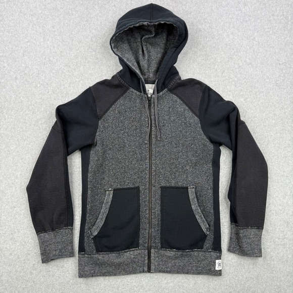Reigning Champ Other - Reigning Champ Hoodie Mens XS Black Grey Full Zip Two Tone Made in Canada